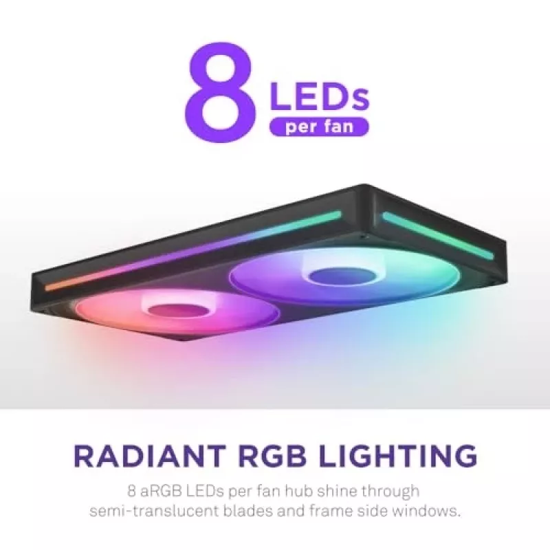 NZXT F280 RGB Core 140mm ARGB PWM 2-pack zwart