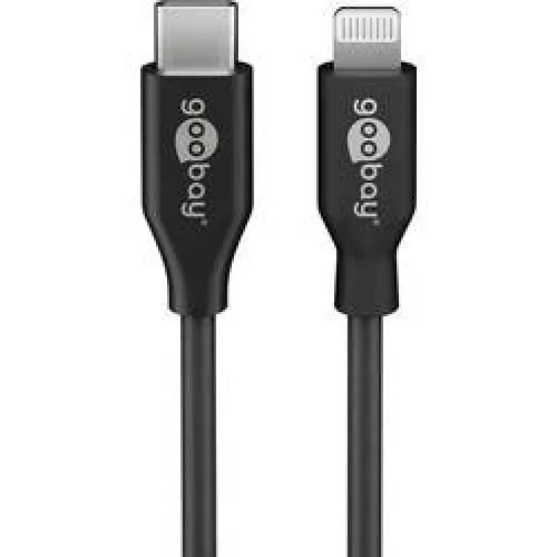 Goobay 39447 USB-C-naar-Lightning laad- en synchronisatiekabel, MFi, 2 m, zwart