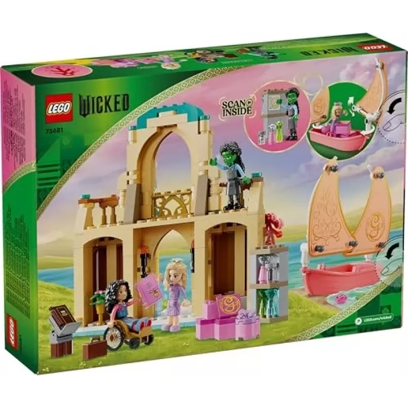 LEGO bouwset 75681 met Wicked, Glinda, Elphaba, Nessarose en Shiz Universiteit minifiguren
