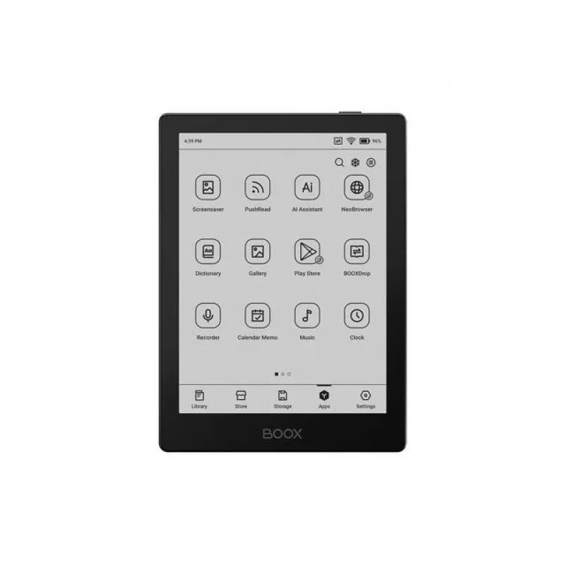 E-reader Onyx Boox 6 inch (15,2 cm) met 1448×1072 E-ink, 32 GB, 2 GB RAM, Android 11, dual-band wifi, Bluetooth 5.0, MicroSD, USB-C, zwart