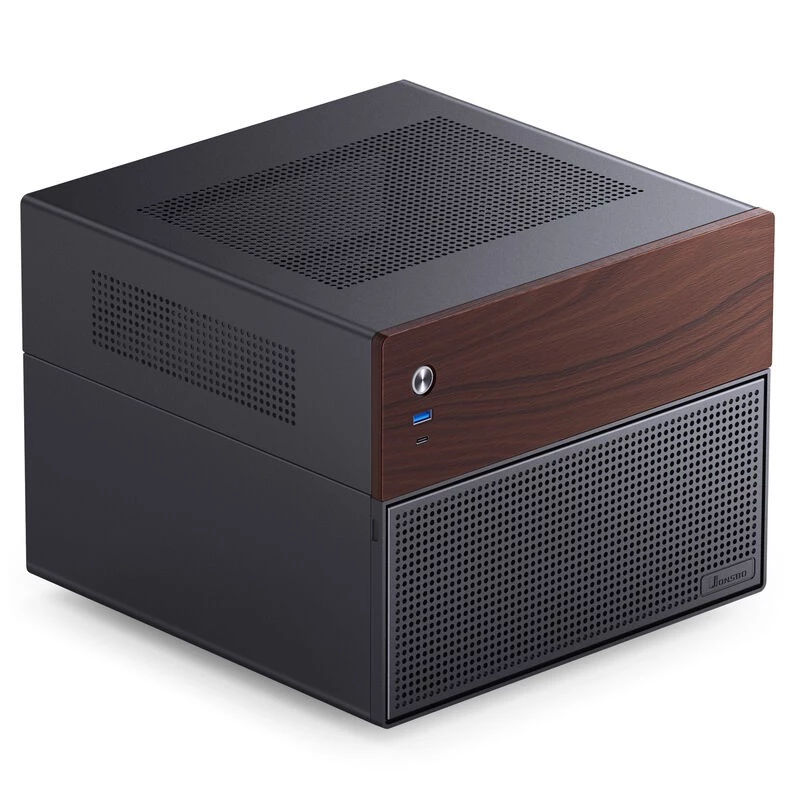 Jonsbo N4 microtower behuizing zwart robuust staal compacte PC-behuizing
