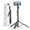 Statief-selfiestick Crong CRGSGU1BLK aluminium Bluetooth met opvouwbare poten en telefoonhouder