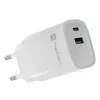 Bedrade oplader voor mobiele apparaten NATEC NUC-2140, 30W, USB-C PD 3.0 + USB-A, Samsung AFC, wit