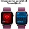 APPLE Watch Series 10 GPS 46mm roségoud aluminium behuizing met Plum Sport Loop