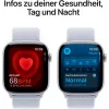 APPLE Watch Series 10 GPS 46 mm zilveren aluminium behuizing met Blue Cloud Sport Loop