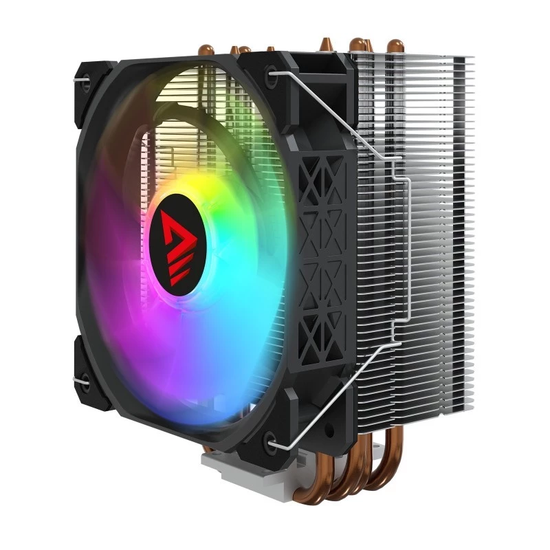 CPU-luchtkoeler SAVIO SAVGCOVORTEXX2ARGB met 4 heatpipes, 120-mm-ARGB-ventilator, zwart