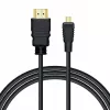 Savio CL-40/M HDMI (M) - micro HDMI (M) kabel met ethernet, 2m, zwart