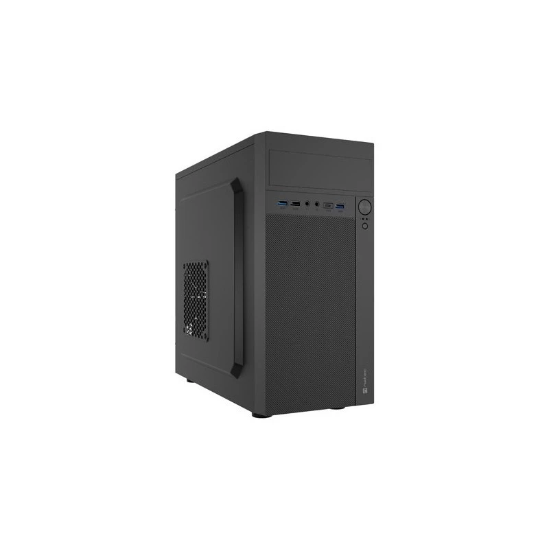 PC-behuizing NATEC Helix Mini Tower zwart — microATX/Mini-ITX, 3×3,5 inch + 5×2,5 inch, 33 cm GPU, USB-C/USB-A aansluitingen