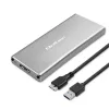 Aluminium behuizing QOLTEC 51833 voor M.2 SSD, SATA naar USB 3.0, ondersteunt tot 2 TB
