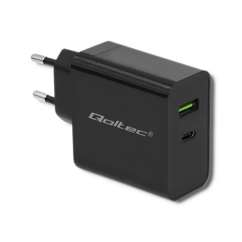 Voeding QOLTEC 51717 45W 20V 3A AC-oplader voor binnen voor smartwatch, zwart