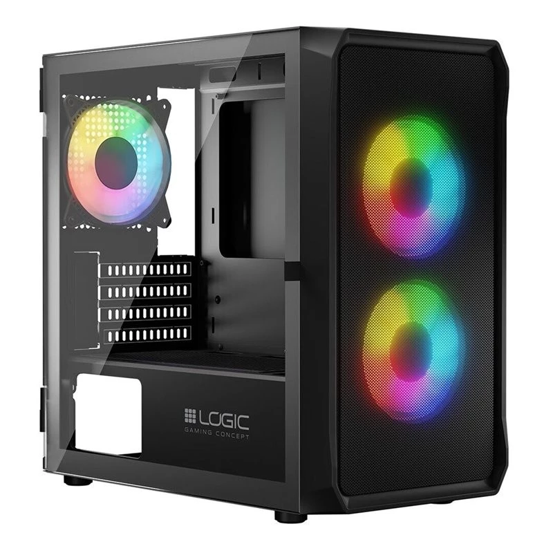 Computerbehuizing Logic Concept Portos Mini ARGB Micro ATX zwart