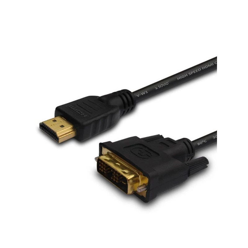 Savio CL-139 kabel en adapter video 1,8 m DVI-A HDMI Type-A (standaard) zwart