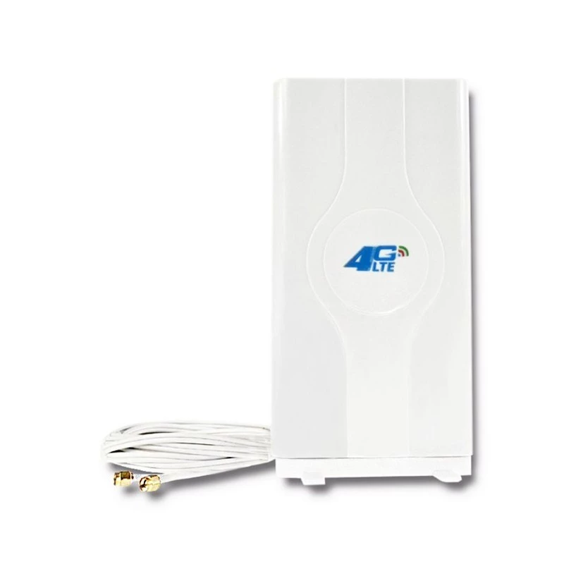 Qoltec 57013 rondstralende 4G LTE-binnenantenne, 2x SMA, 0,6-2,7 GHz, 30 dBi, verticale polarisatie, 50 Ω, wit ABS
