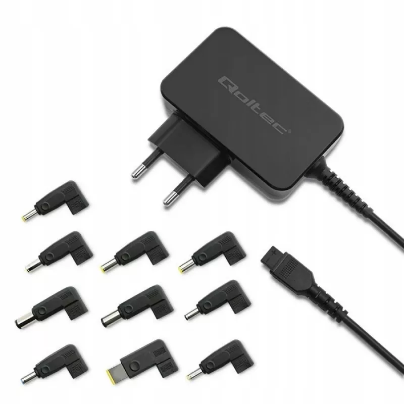 Universele voeding QOLTEC 52414 65W met 10 verwisselbare stekkers