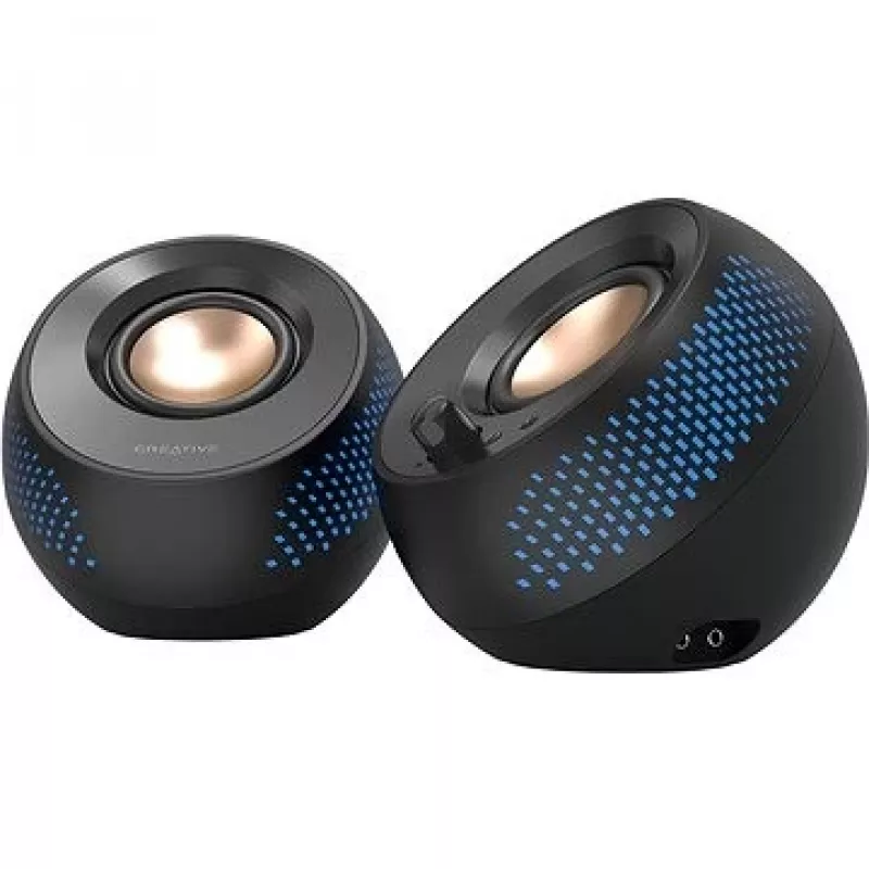 CREATIVE Pebble X 2.0 USB-C computerluidspreker met instelbare RGB-verlichting, Bluetooth 5.3, USB-audio, tot 15 W RMS-vermogen voor pc en Mac