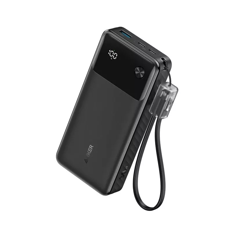 Powerbank met USB-C-kabel 20000 mAh 30W zwart