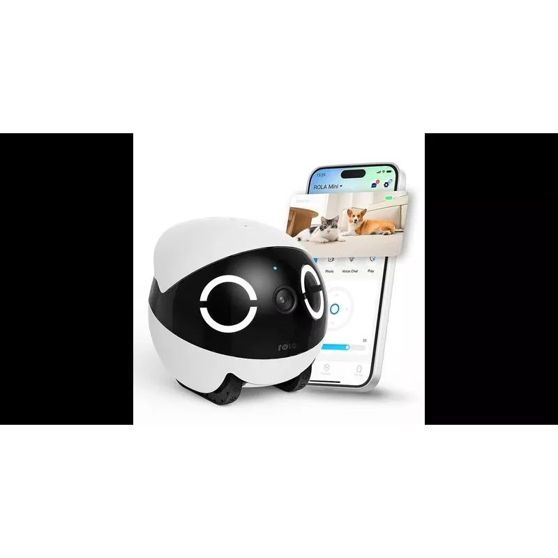 Enabot ROLA Mini huisdiergezelschapsrobot, laser, 5000 mAh, wit/zwart
