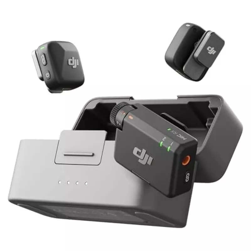 DJI Mic Mini (2 TX + 1 RX + oplaadcase) draadloze microfoonkit - donkergrijs