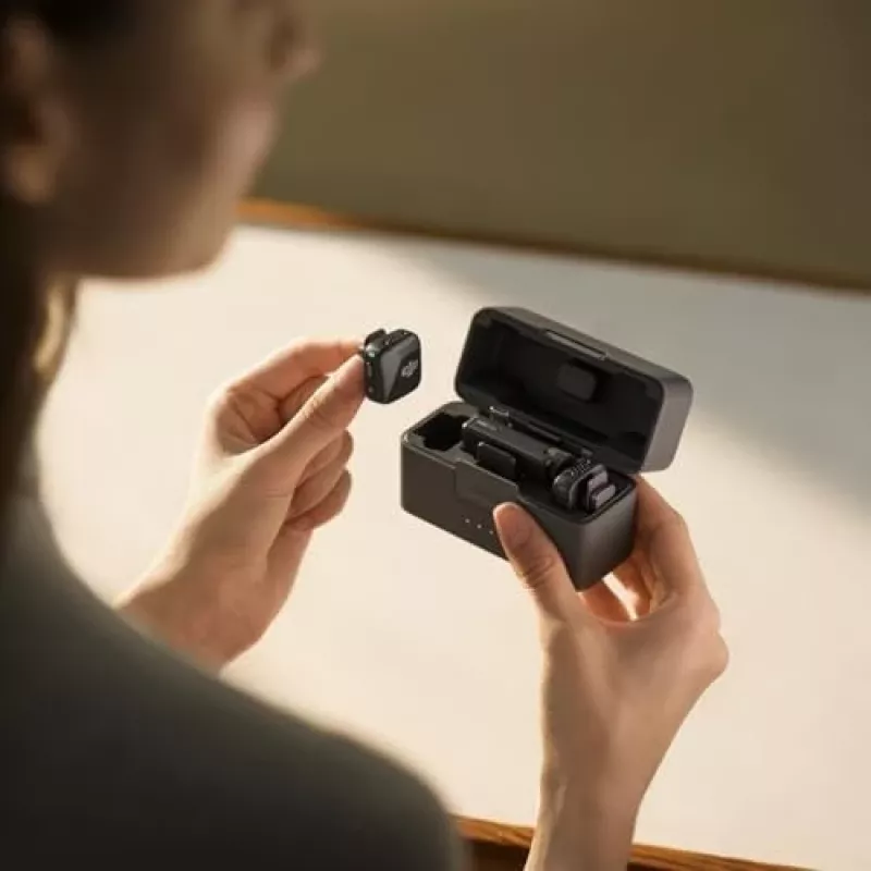 DJI Mic Mini (2 TX + 1 RX + oplaadcase) draadloze microfoonkit - donkergrijs
