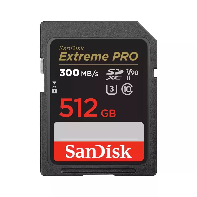 SanDisk Extreme Pro - flashgeheugenkaart - 512 GB - Video Class V90 / UHS-II U3 / Class10 - SDXC UHS-II