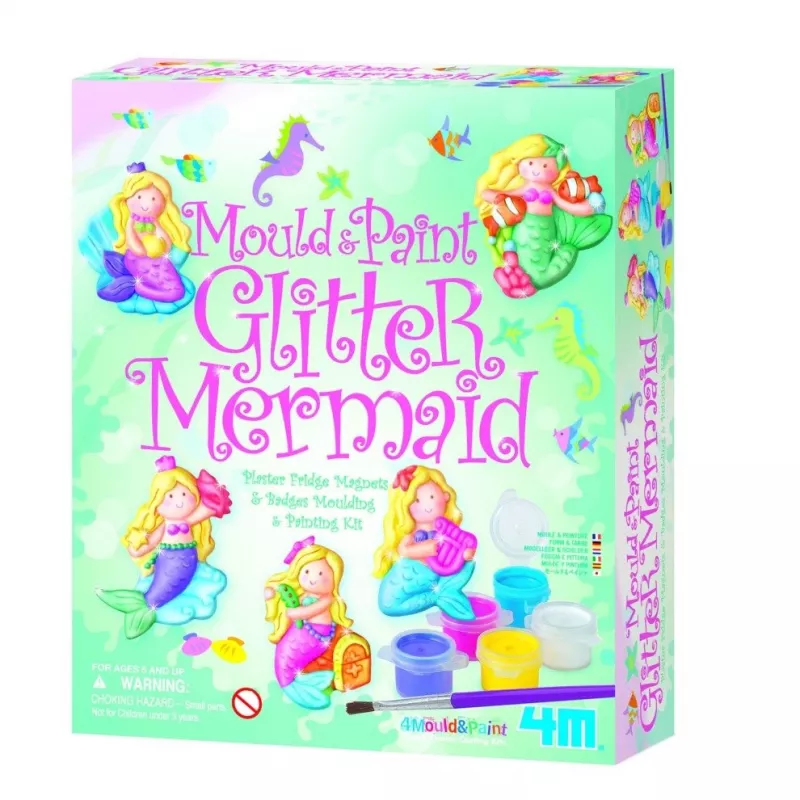 Glitter zeemeermin giet- en kleurset