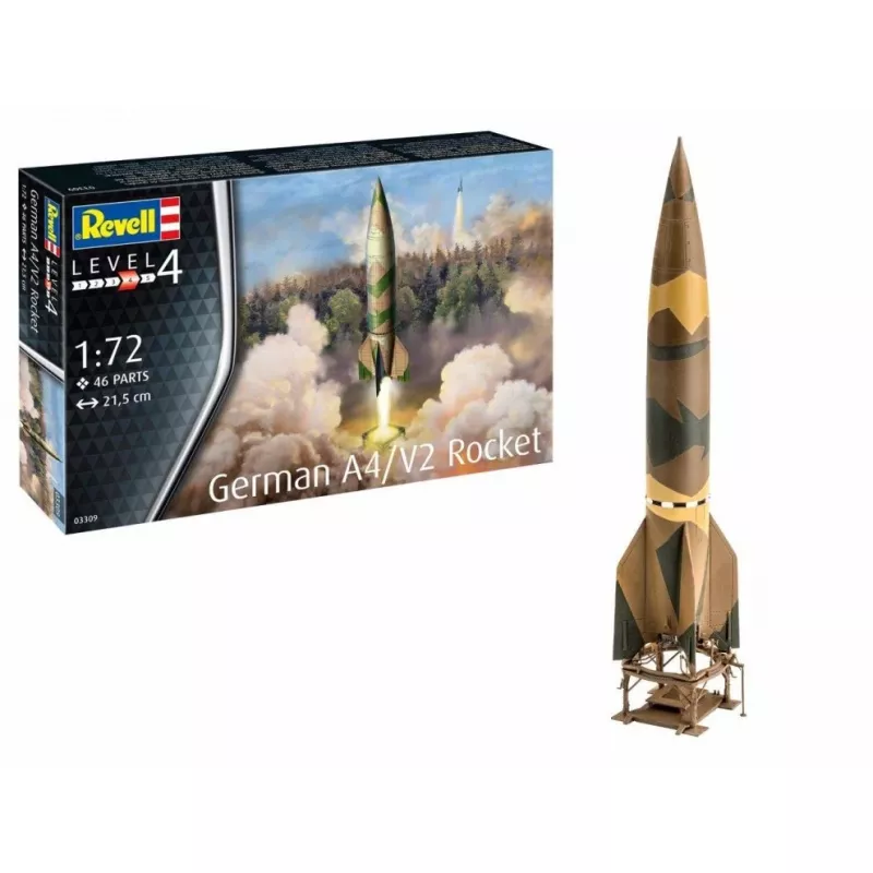 Plastic modelbouwpakket REVELL A4/V2-raket, schaal 1:72, onderdelen voor tentoonstellingsmodel