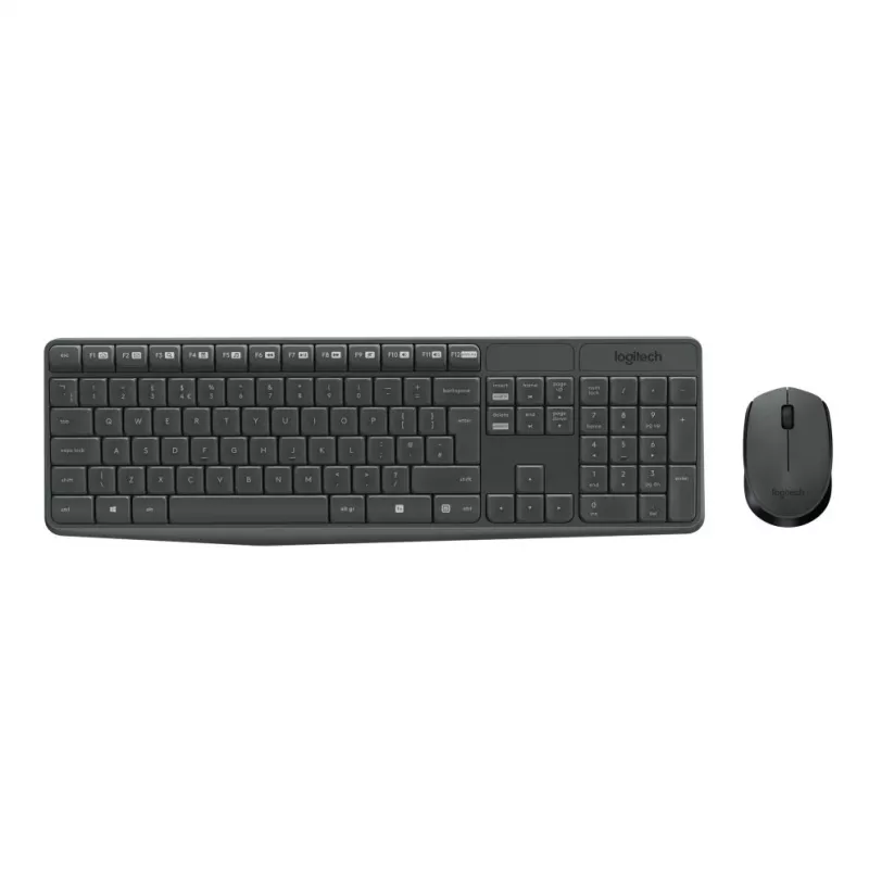 Logitech MK235 duurzame draadloze toetsenbord- en muisset in grijs