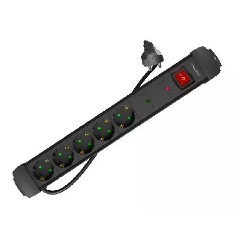 Stekkerdoos Lanberg SP1-05F-0150-BK 1,5 m 5 AC-aansluitingen binnen zwart