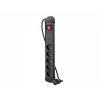 Lanberg SP1-05F-0300-BK stroomverlengkabel 3 m 5 AC-stopcontacten binnen zwart