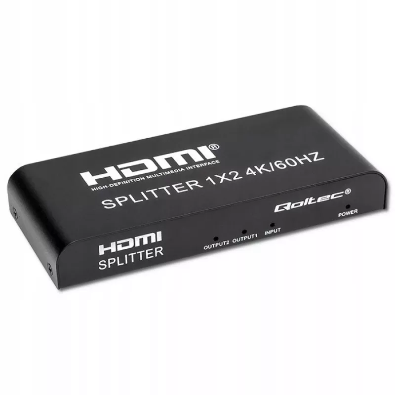 Qoltec 51797 actieve HDMI-splitter 2 x HDMI 4K x 2K | 6 Gb/s | 60 Hz