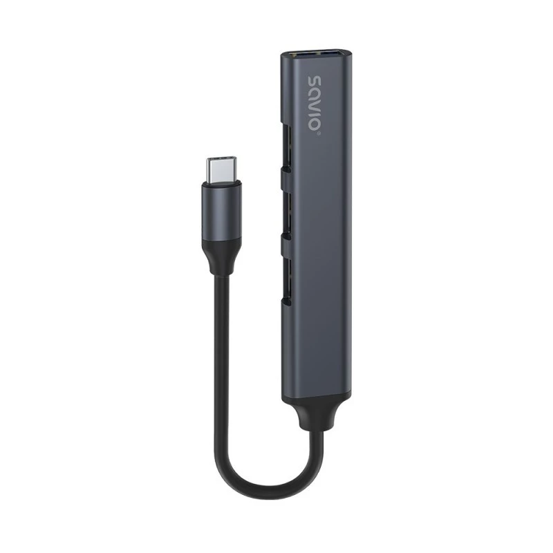 USB 3.0 4-poorts interface-hub SAVIO AK-71 met USB-C host, 5000 Mbit/s, 2 jaar garantie