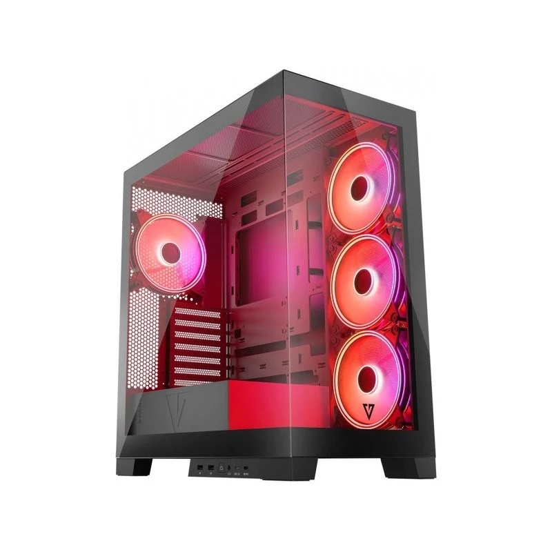 Pc-behuizing MODECOM Volcano SPACE APEX ARGB midi tower, gehard glas, USB-C, ondersteunt ATX/microATX/Mini-ITX, GPU tot 430 mm, CPU-koeler tot 180 mm