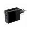 Gembird TA-UC-PDQC30LCD-BK-02 oplader voor mobiele apparaten universeel zwart AC snelladen binnen
