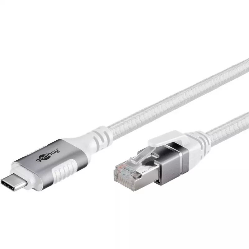 Netwerkkabel Goobay 74180 USB-C RJ-45 Cat6 10 m wit