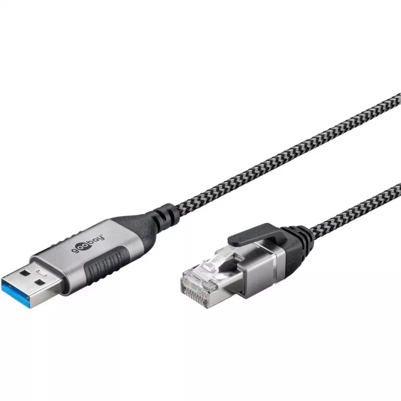 Goobay Ethernet-kabel USB-A 3.0 naar RJ45 slank 5 m – verbindt router, modem of (74397)