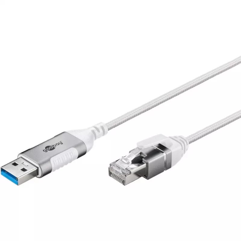 Goobay Ethernet-kabel USB-A 3.0 naar RJ45 slank 2 m - verbindt router, modem of (74379)