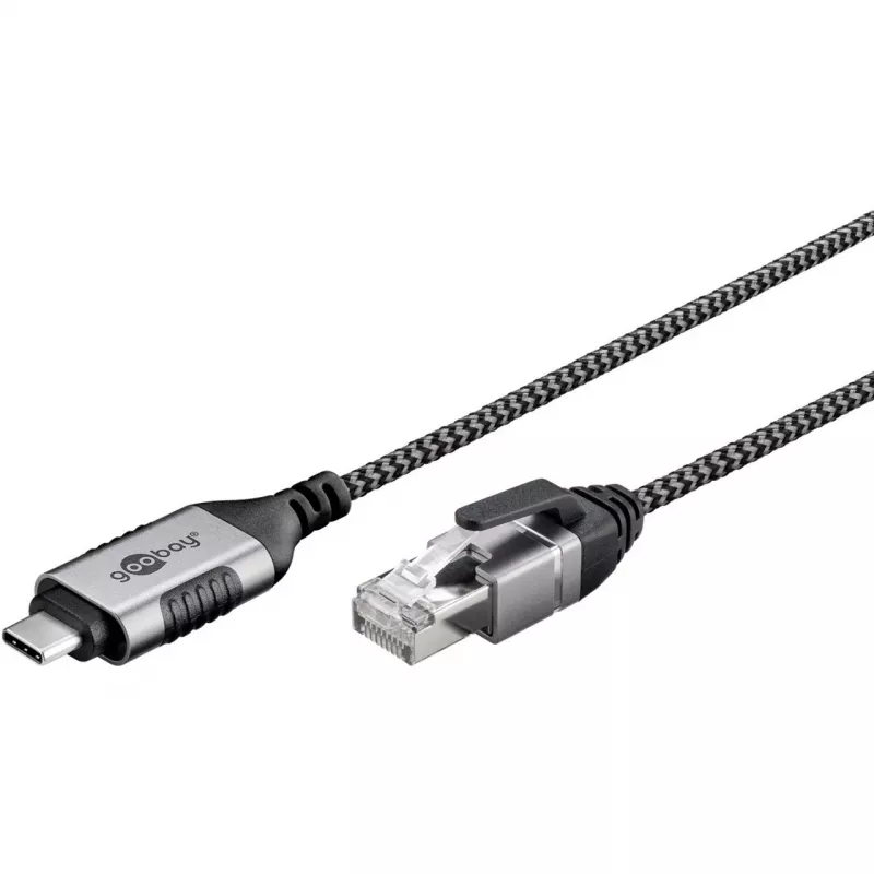 Goobay Ethernet-kabel USB-C 3.1 naar RJ45 slank 5 m – verbindt router, modem of (74405)