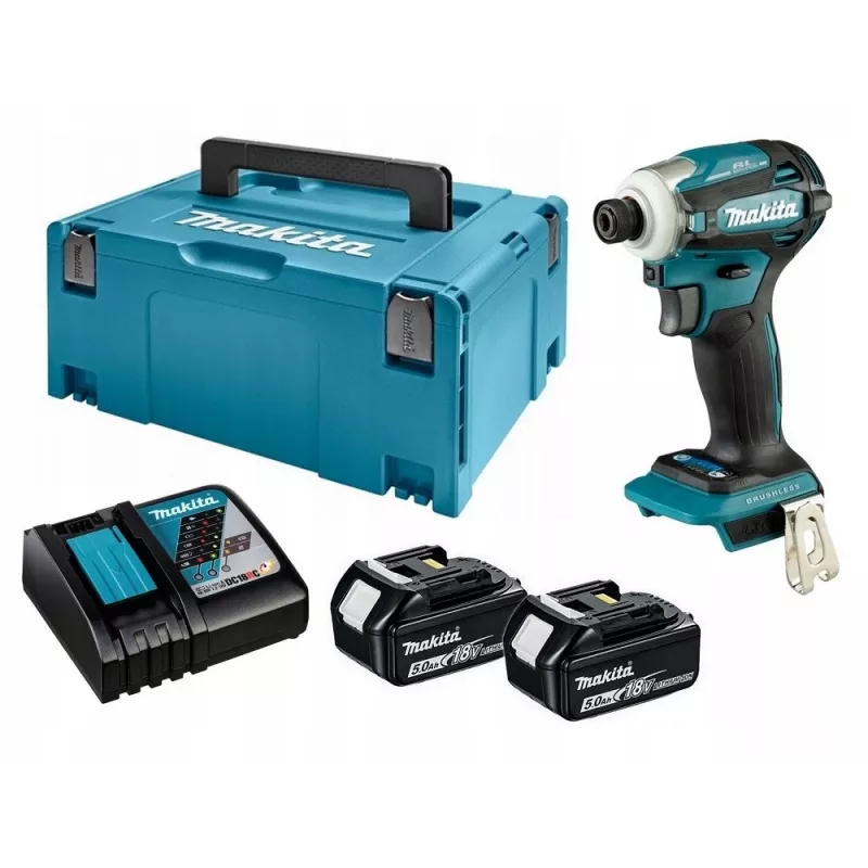 Makita DTD173RTJ accu-slagschroevendraaier, 3600 tpm, met accu's, lader en koffer, blauw/zwart