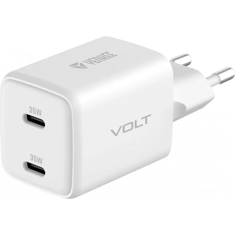 Wand-USB-C-lader YENKEE G35D 2x18W Power Delivery 3.0 3A