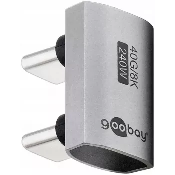 USB-C-adapter/koppeling Goobay 74446 zilver nikkel/goud-contacten