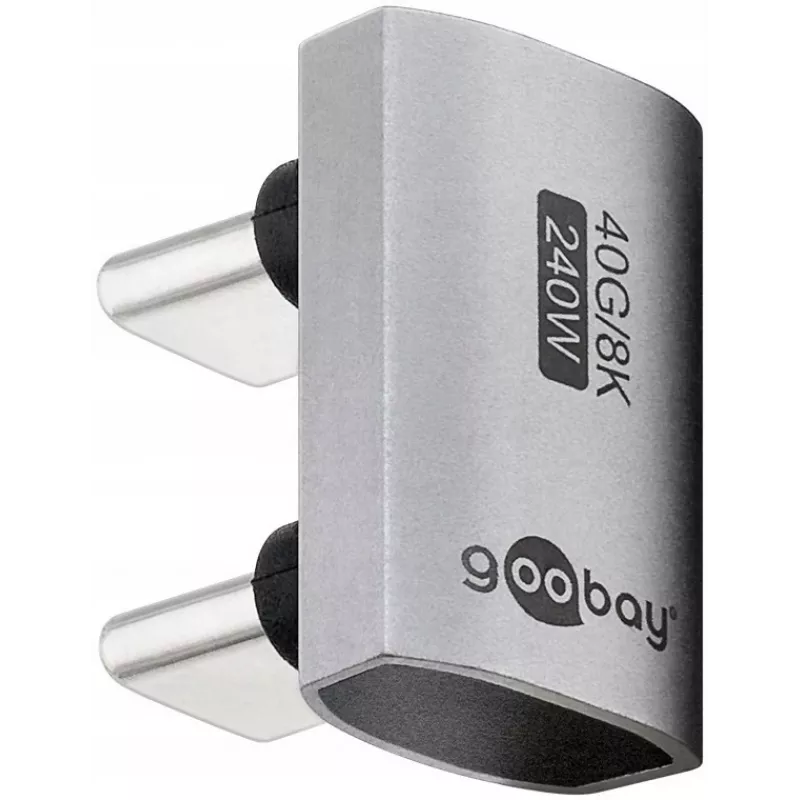USB-C-adapter/koppeling Goobay 74446 zilver nikkel/goud-contacten