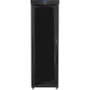 Lanberg FF01-8047-12BL 19-inch vrijstaande serverkast 47U, 800x1000 mm, glazen deur, LCD, IP20, montagepakket, zwart
