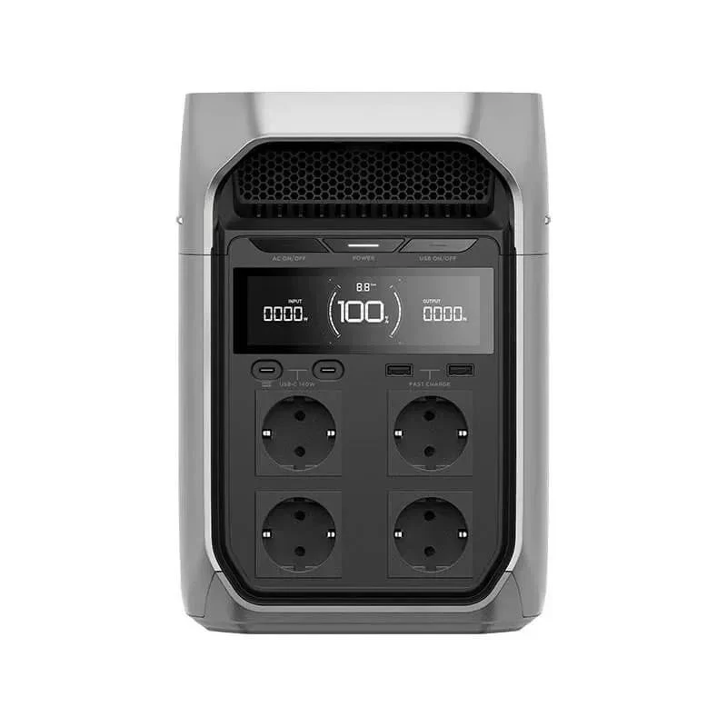 Draagbaar powerstation EcoFlow DELTA 3 Plus — LiFePO4 1024 Wh, 1800 W, 4 AC-stopcontacten, 12,5 kg