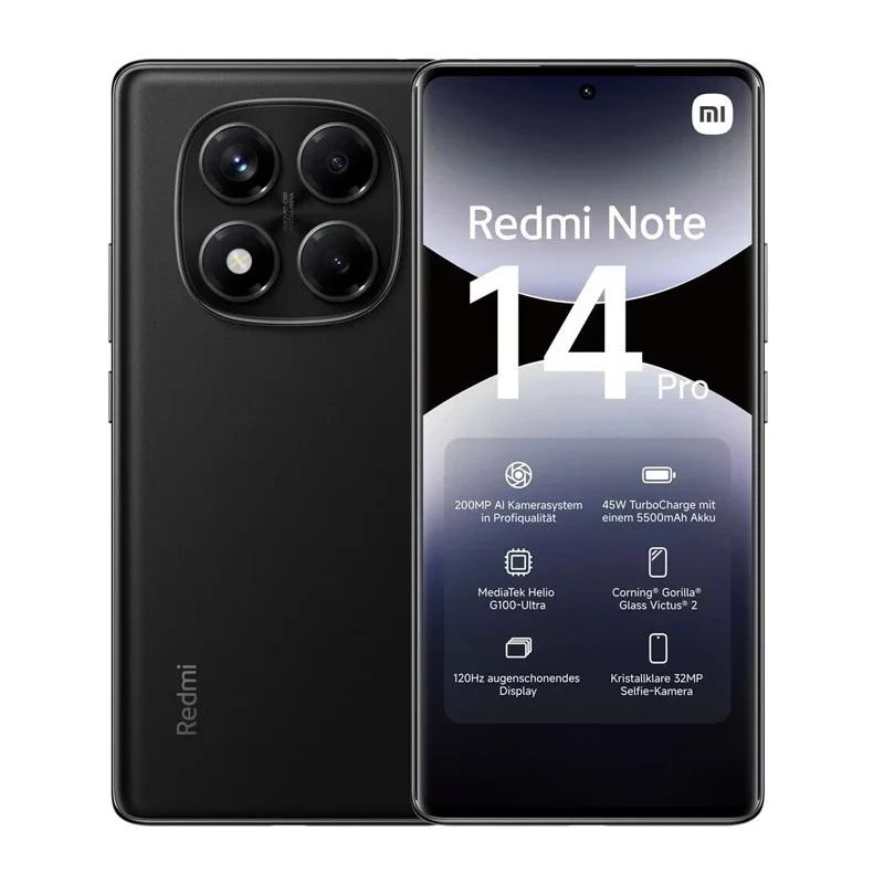 Xiaomi Redmi Note 14 Pro 4G smartphone 8 GB RAM 256 GB, 6,67" AMOLED, 200 MP, 5500 mAh, hybride Dual SIM, Android 14, oceaanblauw