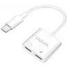 LogiLink USB-C audio-adapter USB-C/M naar 2x USB-C/F 60W PD wit