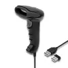 Handbarcodescanner QOLTEC 50868 — 1D/2D-laserscanner, USB bekabeld & draadloos, werkafstand 600 mm, zwart