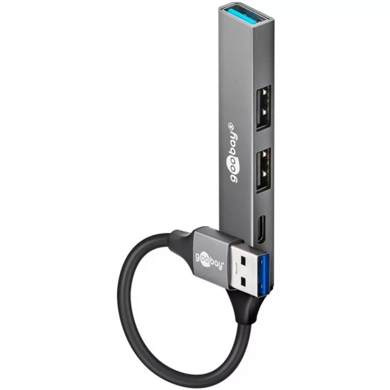 Goobay Slim 4-poorts USB-hub, USB-A naar USB-C™/USB-A, USB 3.2 (74458)