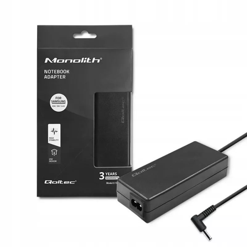 Voeding QOLTEC 65W 19V 3,42A voor laptops en compatibele apparaten