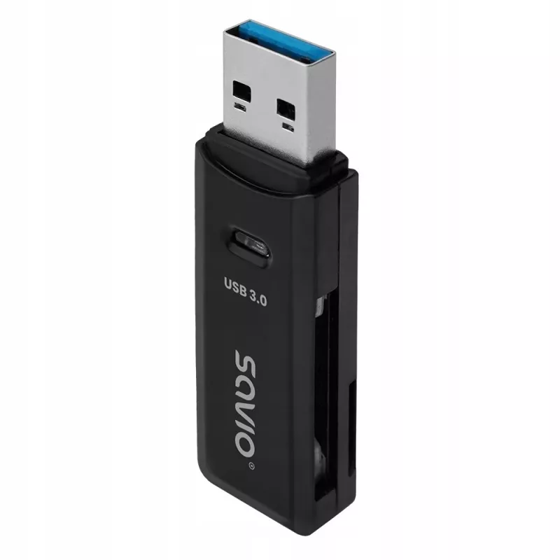 Kaartlezer SAVIO AK-64 USB 3.2 Gen 1 Type-A-uitgang, MicroSD-slot, 5000 Mbit/s, zwart