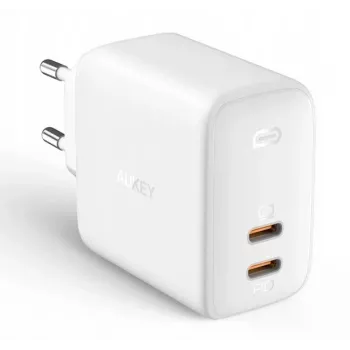 Wandlader Aukey PA-B4 2x USB wit GaN – compacte USB-voeding met twee USB-aansluitingen